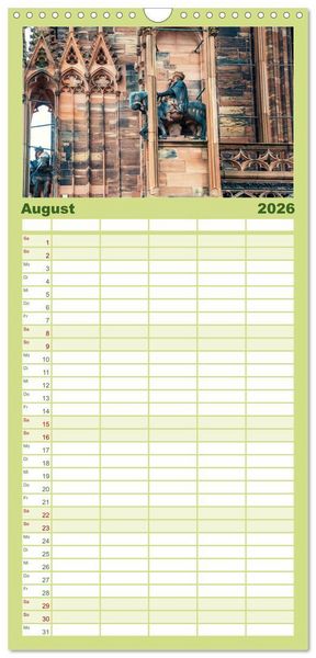 Produktbild: Familienplaner 2026 - Stra&szlig;burg - Els&auml;ssische Metropole mit 5 Spalten (Wandkalender, 21 x 45 cm) CALVENDO