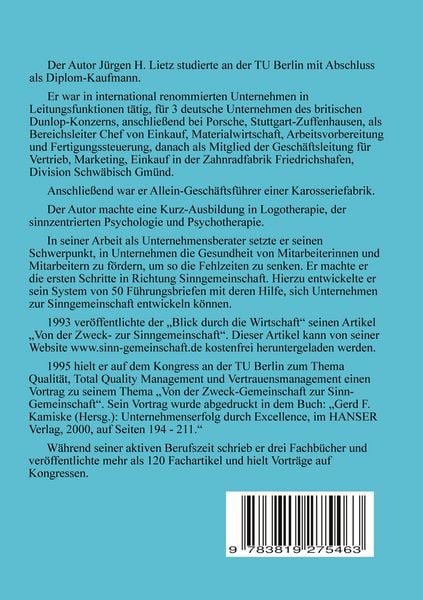 Produktbild: Das Unternehmen als Sinngemeinschaft