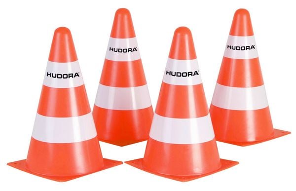 Produktbild: Hudora 76105 - Pylonen orange/wei&szlig; 22,5 cm, 4er Set
