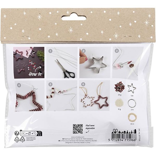 Produktbild: Creativ Company Mini Kreativ Set Dekoration, Sterne, Rot