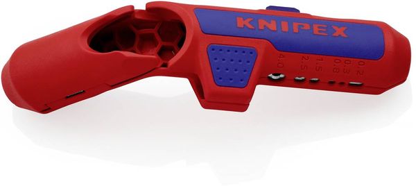 Knipex 16 95 02 SB ErgoStrip Kabelentmanteler Geeignet für Rundkabel, Feuchtraumkabel, Datenkabel, Koaxialkabel 4.8 bis 