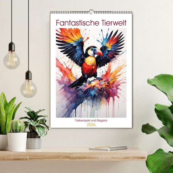 Produktbild: Fantastische Tierwelt: Farbenspiel und Eleganz (Wandkalender 2026 DIN A2 hoch), CALVENDO Monatskalender