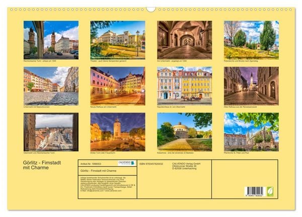 Produktbild: G&ouml;rlitz - Fimstadt mit Charme (Wandkalender 2026 DIN A2 quer), CALVENDO Monatskalender