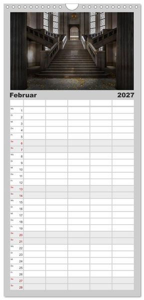 Produktbild: Familienplaner 2027 - Geheimnisvolle Orte - Lost Places mit 5 Spalten (Wandkalender, 21 x 45 cm) CALVENDO