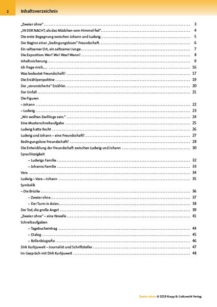 Produktbild: Zweier ohne &ndash; Dirk Kurbjuweit &ndash; Sch&uuml;lerarbeitsheft