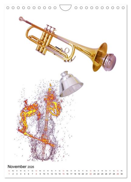 Produktbild: Musik Blasinstrumente (Wandkalender 2026 DIN A4 hoch), CALVENDO Monatskalender