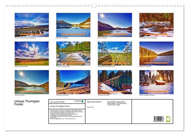 Produktbild: Unique Thuringian Forest (Wall Calendar 2026 DIN A2 landscape), CALVENDO 12 Month Wall Calendar