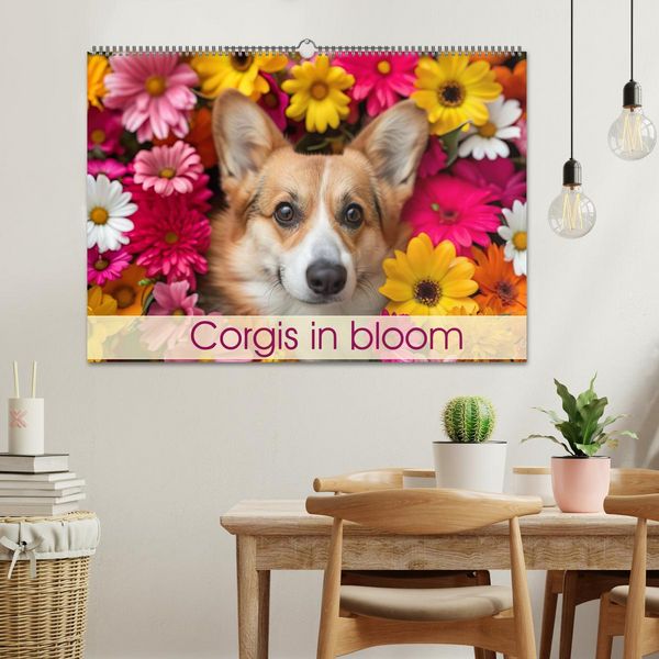 Produktbild: Corgis in Bloom (Wall Calendar 2026 DIN A2 landscape), CALVENDO 12 Month Wall Calendar