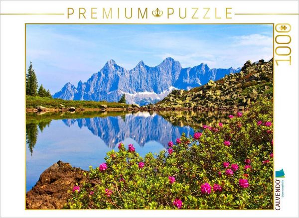 Produktbild: CALVENDO Puzzle Almrauschbl&uuml;te am Spiegelsee auf der Reiteralm | 1000 Teile Lege-Gr&ouml;&szlig;e 64x48cm Foto-Puzzle f&uuml;r gl&uuml;ckliche Stunden