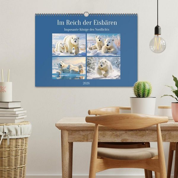 Produktbild: Im Reich der Eisb&auml;ren. Imposante K&ouml;nige des Nordlichts (Wandkalender 2026 DIN A3 quer), CALVENDO Monatskalender