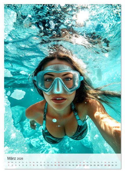 Produktbild: Diving Queens (hochwertiger Premium Wandkalender 2026 DIN A2 hoch), Kunstdruck in Hochglanz