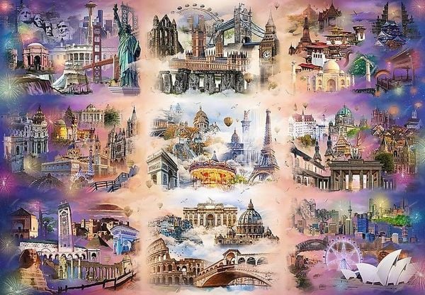 Produktbild: UFT Puzzle 13500 - St&auml;dte jenseits der Wolken