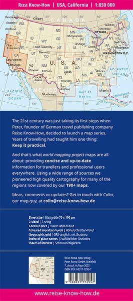 Produktbild: Reise Know-How Landkarte USA 06, Kalifornien (1:850.000)