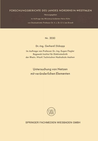 Produktbild: Untersuchung von Netzen mit ver&auml;nderlichen Elementen