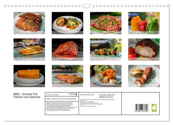 Produktbild: BBQ - Smoker F&uuml;r Fleisch und Gem&uuml;se (Wandkalender 2026 DIN A3 quer), CALVENDO Monatskalender