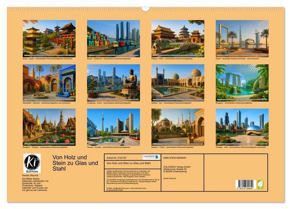 Produktbild: Von Holz und Stein zu Glas und Stahl (Wandkalender 2026 DIN A2 quer), CALVENDO Monatskalender