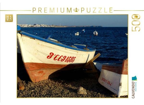 CALVENDO Puzzle Boote auf Lanzarote | 500 Teile Lege-Größe 48 × 36 cm Foto-Puzzle für Erwachsene