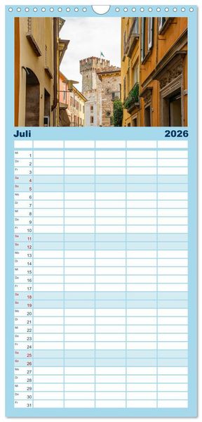 Produktbild: Familienplaner 2026 - Sirmione - sch&ouml;nster Ort am Gardasee mit 5 Spalten (Wandkalender, 21 x 45 cm) CALVENDO