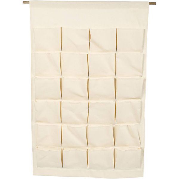 Produktbild: Creativ Company Wohndekoration mit Stoff Organizer-Taschen zum Aufh&auml;ngen, Hellnatur, H 93 cm, B 60 cm, 1 Stk