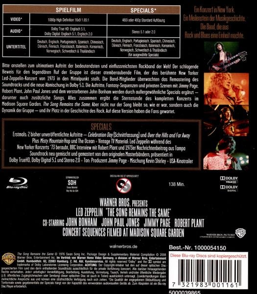 Produktbild: Led Zeppelin - The Song remains the Same