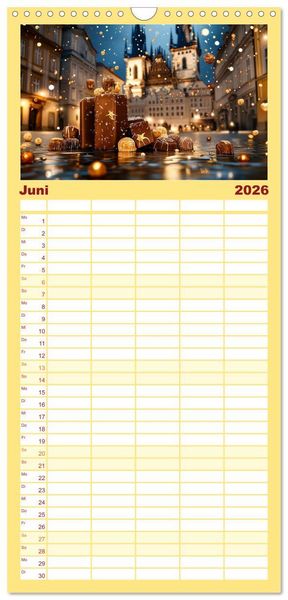 Produktbild: Familienplaner 2026 - S&uuml;&szlig;e Skyline Symphonie mit 5 Spalten (Wandkalender, 21 x 45 cm) CALVENDO