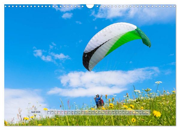 Produktbild: Paragliding - lautloses Schweben (Wandkalender 2026 DIN A3 quer), CALVENDO Monatskalender