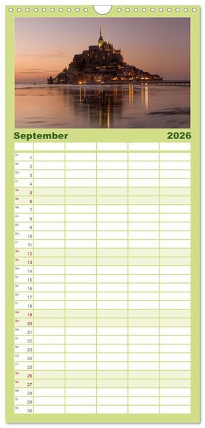 Produktbild: Familienplaner 2026 - Wilde Bretagne mit 5 Spalten (Wandkalender, 21 x 45 cm) CALVENDO