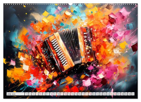 Produktbild: Musical Instruments CHARMING MODERN PRESENTATION (Wall Calendar 2026 DIN A2 landscape), CALVENDO 12 Month Wall Calendar