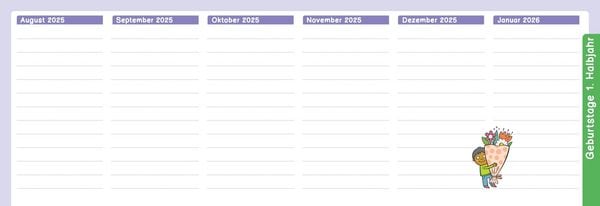 Produktbild: Der Wochen-Tischkalender für das Schuljahr 2025/2026