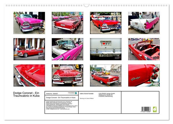 Produktbild: Dodge Coronet - Ein Traumcabrio in Kuba (Wandkalender 2026 DIN A2 quer), CALVENDO Monatskalender