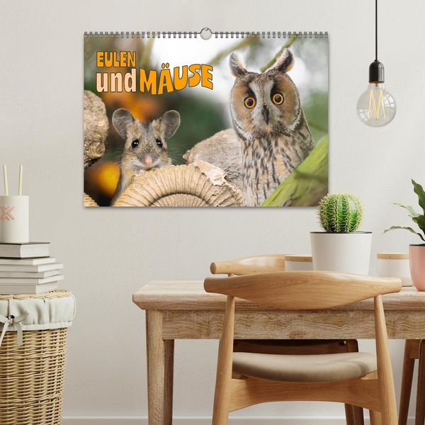 Produktbild: Eulen und M&auml;use (Wandkalender 2026 DIN A3 quer), CALVENDO Monatskalender