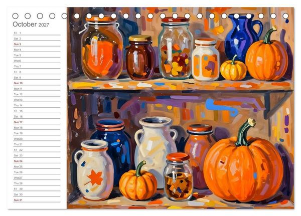 Produktbild: Painted Kitchen Moments - Twelve expressive interiors (Desk Calendar 2027 DIN A5 landscape), CALVENDO 12 Month DeskCalendar