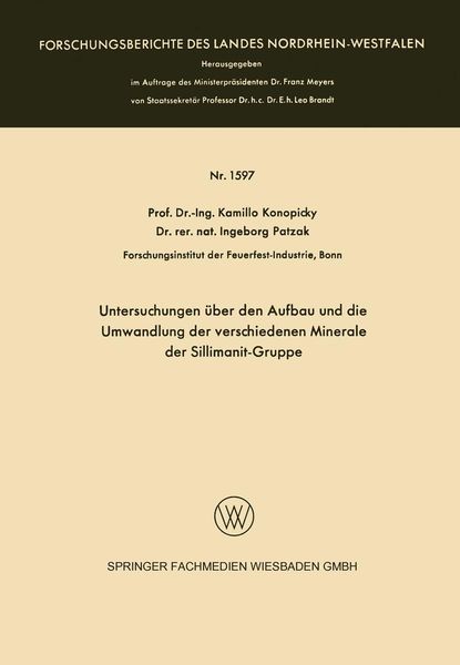 Produktbild: Untersuchungen &uuml;ber den Aufbau und die Umwandlung der verschiedenen Minerale der Sillimanit-Gruppe