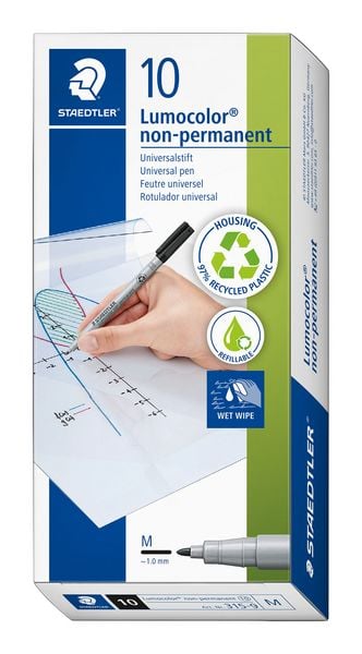Produktbild: STAEDTLER Folienschreiber Lumocolor M nonpermanent schwarz