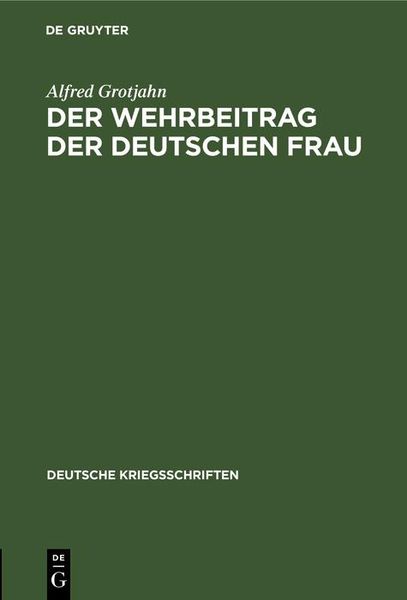 Produktbild: Der Wehrbeitrag der deutschen Frau
