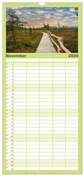 Produktbild: Familienplaner 2026 - Stimmungsvolle Rh&ouml;n mit 5 Spalten (Wandkalender, 21 x 45 cm) CALVENDO