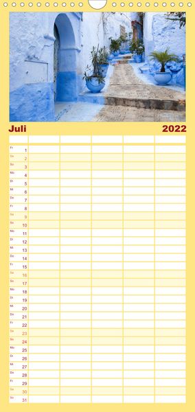 Produktbild: Familienplaner Chefchaouen - Blaue Stadt in Marokko (Wandkalender 2022 , 21 cm x 45 cm, hoch)