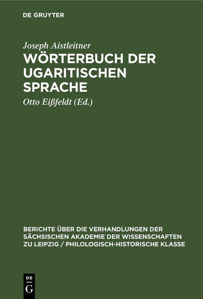 Produktbild: W&ouml;rterbuch der ugaritischen Sprache
