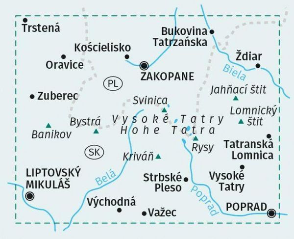 Produktbild: KOMPASS Wanderkarte 2100 Tatra, Hohe, Westliche, Belaer, Tatry, Vysok&eacute;, Z&aacute;padn&eacute;, Belianske 1:50.000