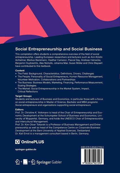 Produktbild: Social Entrepreneurship and Social Business
