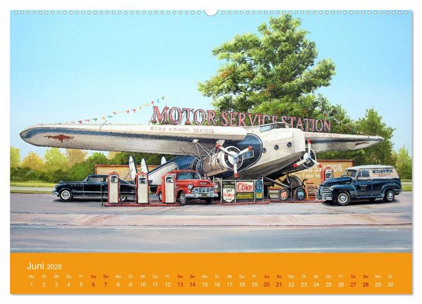 Produktbild: Route US 66 Momente Gem&auml;lde von Georg Huber (hochwertiger Premium Wandkalender 2026 DIN A2 quer), Kunstdruck in Hochglanz