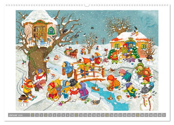 Produktbild: Wimmelig durch das Jahr (hochwertiger Premium Wandkalender 2026 DIN A2 quer), Kunstdruck in Hochglanz