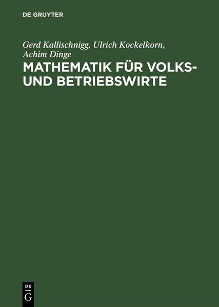 Produktbild: Mathematik f&uuml;r Volks- und Betriebswirte