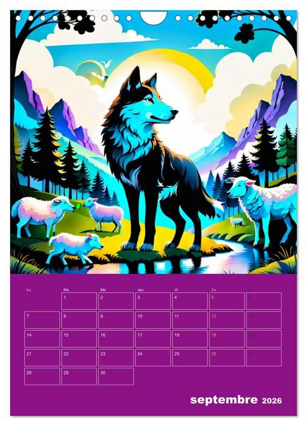 Produktbild: Les fables illustr&eacute;es (Calendrier mural 2026 DIN A4 horizontal), CALVENDO calendrier mensuel