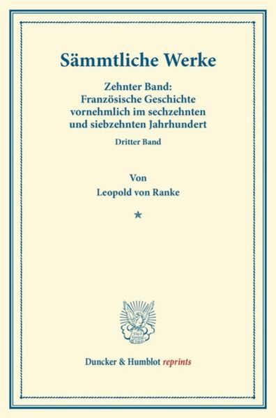 Sämmtliche Werke., Taschenbuch von Leopold Ranke, Duncker & Humblot, 9783428168644