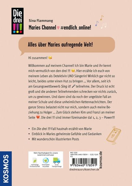 Die drei !!!, Maries Channel, #endlich_online