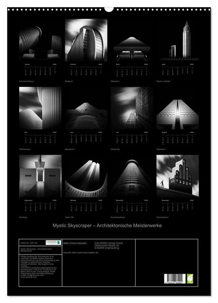 Produktbild: Mystic Skyscraper &ndash; Architektonische Meisterwerke (Wandkalender 2026 DIN A2 hoch), CALVENDO Monatskalender
