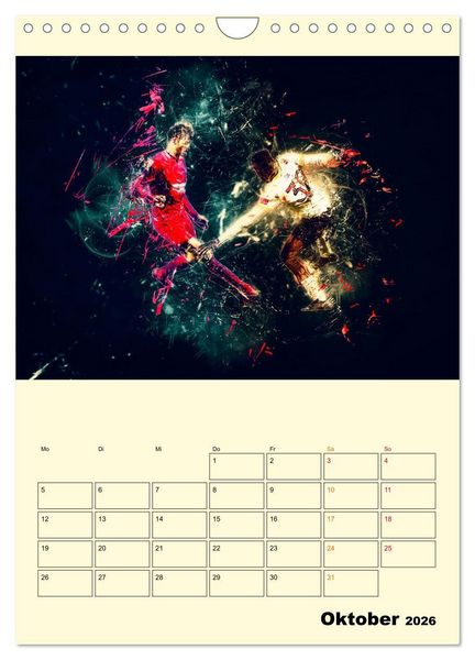 Produktbild: Fu&szlig;ball - Feuer (Wandkalender 2026 DIN A4 hoch), CALVENDO Monatskalender