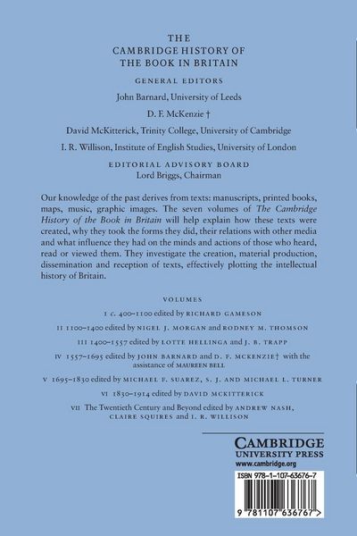 Produktbild: The Cambridge History of the Book in Britain
