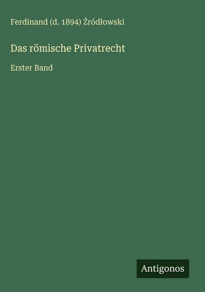 Produktbild: Das r&ouml;mische Privatrecht
